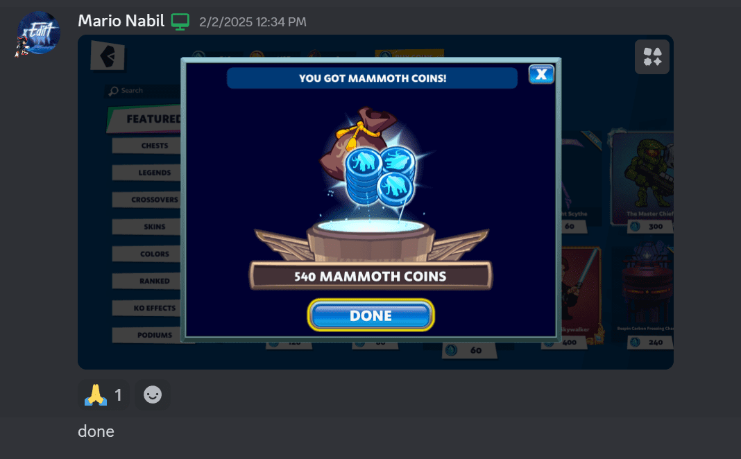 Mammoth coins (Q&A) vouches cheap mammoth coins