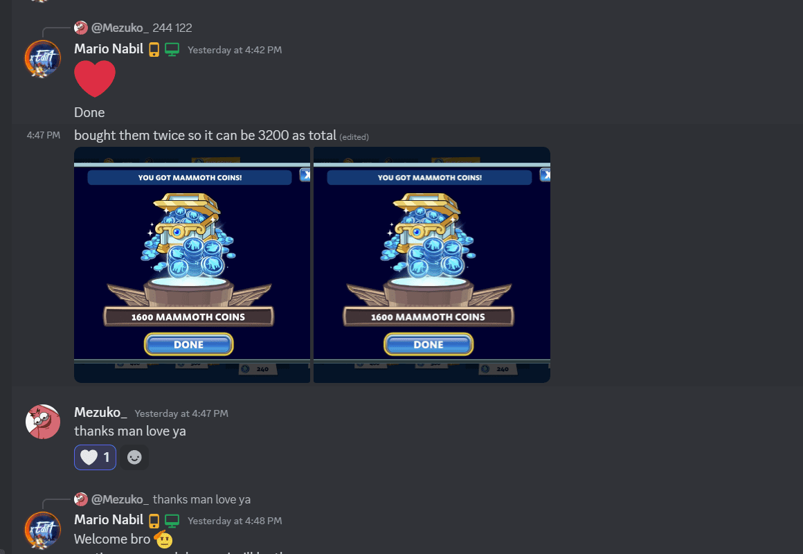 Mammoth coins (Q&A) vouches cheap mammoth coins