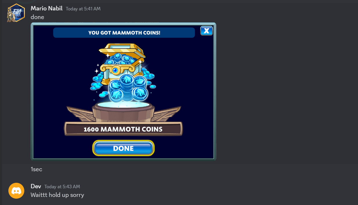 Mammoth coins (Q&A) vouches cheap mammoth coins
